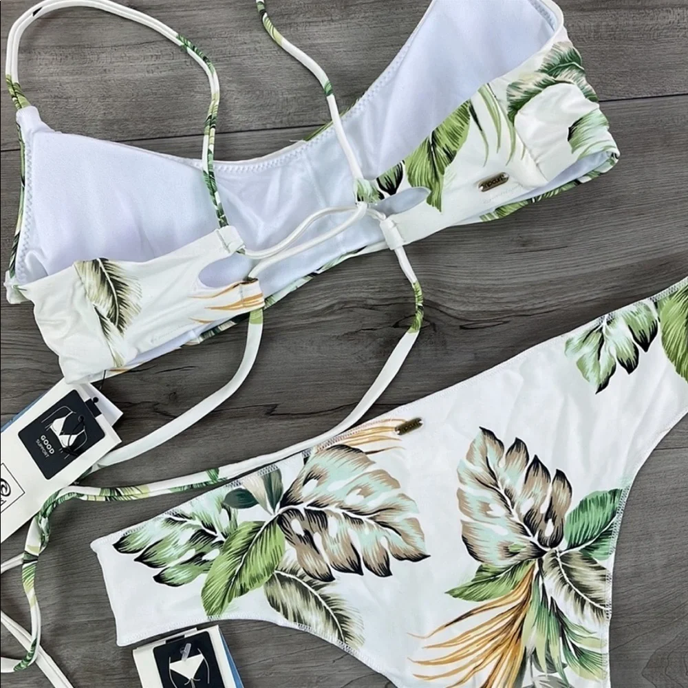 ☀️RIP CURL☀️ PALMETTO CROP PALMETTO CHEEKY HIPSTER BIKINI SET